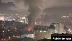 Пожар в жилом доме в Новосибирске после взрыва газа