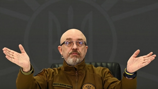 Oleksij Reznikovna tiskovnoj konferenciji, Kijev, 5. veljače 2023.