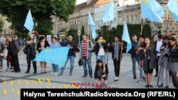 Акцыя памяці ахвяраў дэпартацыі крымскататарскага народа ў Львове, 17 траўня 2018 году