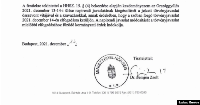 Pontosabban nem megnevezett kormányzati érdek indokolta a sietséget Semjén Zsolt szerint