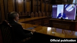 Armenia - Prime Minister Nikol Pashinian takes part in the virtual "Summit for Democracy" organized by U.S. President Joe Biden, December 9, 2021.