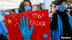 Акція протесту етнічних уйгурів проти політики Китаю, Стамбул, Туреччина, 1 жовтня 2021 року 