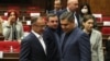 Armenia - Leaders of the opposition minority in the Armenian parliament talk during a failed session boycotted by the ruling Civil Contract party, Yerevan, November 15, 2021.