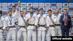 Tajikistan, Dushanbe city, Somon Mahmadbekov in European League Judo competation.