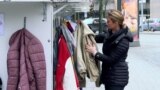 Video grab: A 'wall of kindness' with warm clothes for those in need in central Stockholm
