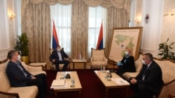 Radovan Višković, Milorad Dodik, Željka Cvijanović i Alen Šeranić na sastanku u Banjaluci