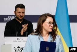 Президент Украины Владитмир Зеленский и новая глава правительства Юлия Свириденко
