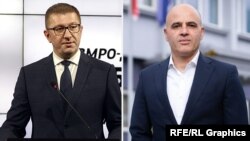 Претседателите на ВМРО- ДПМНЕ и СДСМ, Христијан Мицкоски и Димитар Ковачевски 