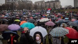 Протести се одржуваа и во главниот град на Србија, Белград против изградбата на рудникот за литиум на Рио Тинто