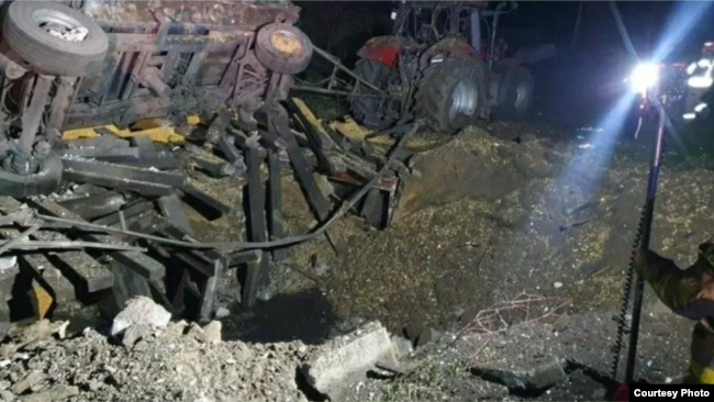 Vendi ku kanë rënë raketat në Poloni. Nëntor, 2022.