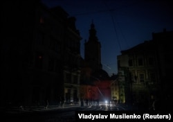 Львов во время отключений света. Украина., 15 ноября 2022 года