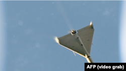  Дрон камикадзе Shahed в небето над Киев по време на съветска офанзива 