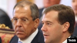 Russia's Dmitry Medvedev (right) hopes to meet Barack Obama soon, Foreign Minister Lavrov (left) said.