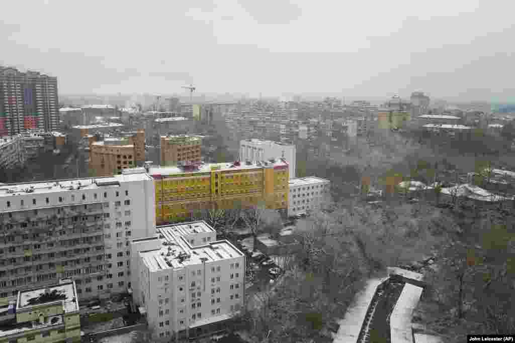 Kiev, după prima ninsoare din acest an, 17 noiembrie 2022.