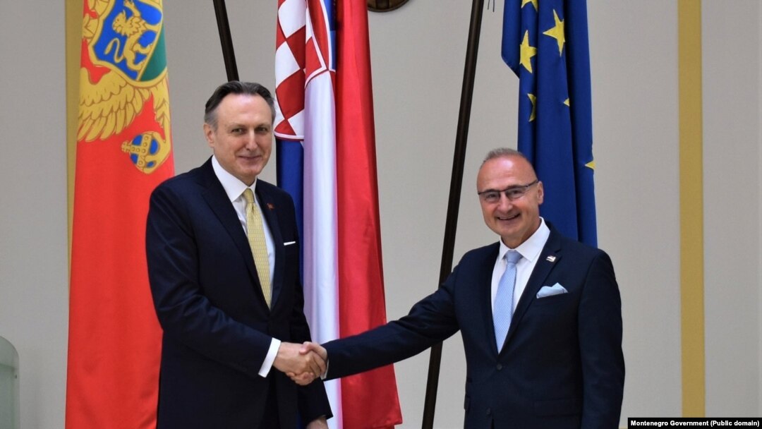 Šefovi diplomatija Crne Gore i Hrvatske, Ranko Krivokapić i Gordan Grlić Radman. Foto: Vlada Crne Gore 12. septembar 2022. 