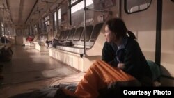 Мария Коркина в Киевском метро в первый месяц войны