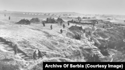 Сръбските сили са на лагер през зимата на 1912-13 г.
