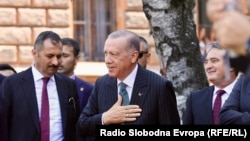 Presidenti i Turqisë, Recep Tayyip Erdogan, gjatë vizitës në Sarajevë. 6 shtator 2022.
