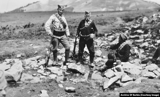 Сербские солдаты во время Первой балканской войны