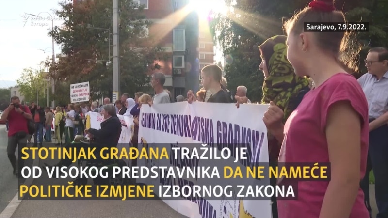 Građani ispred OHR-a protiv nametanja izmjena Izbornog zakona BiH