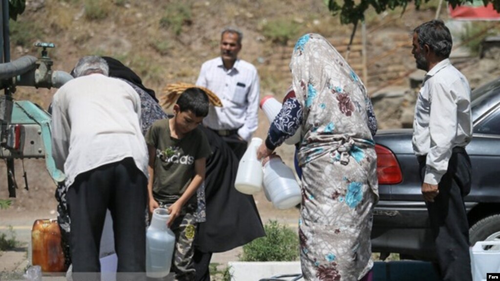 Water remains cut off in large areas of the city of Hamedan for up to 20 hours a day, while residents say the water they do get is undrinkable.