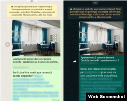 Mesajele au fost trimise în două zile diferite. Agentul imobiliar nu a răspuns nici până în prezent.