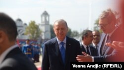 Турскиот претседател Реџеп Таип Ердоган и српскиот претседател Александар Вучиќ 07.09.2022.
