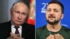 Украина президенті Владимир Зеленский (оң жақта) мен Ресей президенті Владимир Путиннің суреттерінен коллаж.