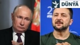 Russiýanyň prezidenti Wladimir Putin (çepde) we Ukrainanyň prezidenti Wolodymyr Zelenski 