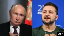 Russian President Vladimir Putin (left) and Ukrainian President Volodymyr Zelenskyy (composite file photo)