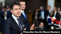 Premierul Giuseppe Conte la Bruxelles în iulie 2019