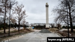Реконструкция аллеи у обелиска Георгия Победоносца в парке Победы