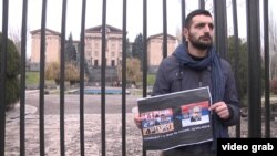 The protests outside the Armenian parliament began on December 1. 