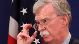 GEORGIA -- U.S. National Security Adviser John Bolton speaks during a news briefing following his meetings with Georgian officials in Tbilisi, October 26, 2018