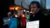 Richard Ratcliffe husband of imprisoned charity worker Nazanin Zaghari-Ratcliffe, poses for the media during an Amnesty International led vigil outside the Iranian Embassy in London, Monday, Jan. 16, 2017. Charity worker Zaghari-Ratcliffe was jailed in Ir