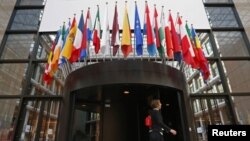 Intrarea în sediul Consiliului European de la Bruxelles