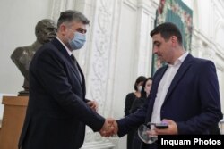 Marcel Ciolacu (PSD) și George Simion (AUR) au susținut moțiunea de cenzură împotriva guvernului Florin Cîțu ( 5 octombrie 2021)