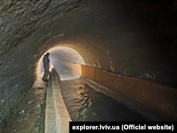 A swift-flowing section of the underground river.