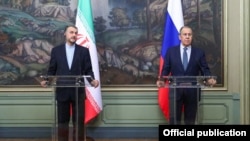 Իրանի և Ռուսաստանի արտաքին գործերի նախարարներ Հոսեյն Ամիր Աբդոլահիանը և Սերգեյ Լավրովը, արխիվ, Մոկսվա, 6 հոկտեմբերի, 2021թ.