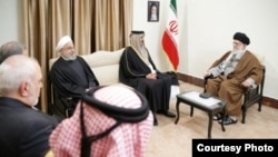 دیدار دیروز آیت‌الله خامنه‌ای با شیخ تمیم بن حمد آل ثانی، امیر قطر