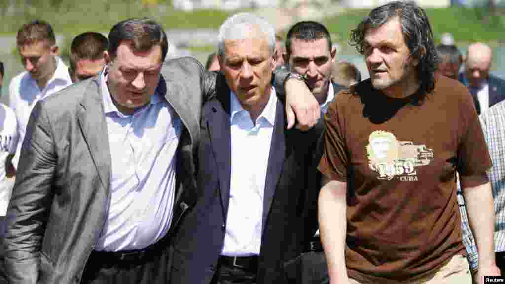 BiH - Predsjednik RS Milorad Dodik, bivši predsjednik Srbije Boris Tadić i redatelj Emir Kusturica u Višegradu, 29.04.2012. Foto: Reuters / Dado Ruvić