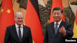 دیدار صدراعظم آلمان با رئیس‌جمهور چین در پکن