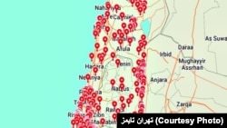 بخشی از نقشه اسرائیل که روزنامه تهران تایمز منتشر کرده است