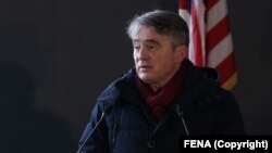 Predsjedavajući Predsjedništva BiH Željko Komšić na ceremoniji primopredaje američkih helikoptera, kasarna Rajlovac, Sarajevo, 10. decembar 2021. 