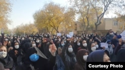 Teachers in Isfahan protest low wages in December. 