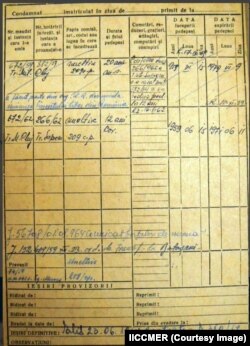 Toate penitenciarele prin care Nina Moica a trecut sunt înscrise în Fișa matricolă penală, document furnizat de IICCMER.