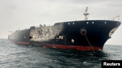 Damage to the Kuwait-flagged Al-Salmi crude oil tanker, following a reported strike during the conflict between Iran and the United States and Israel.