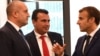 Бугарскиот претседател Румен Радев, македонскиот премиер Зоран Заев и францускиот претседател Емануел Макрон на Самитот во Брдо, 6 октомври 2021