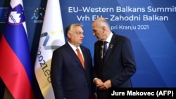 Mađarski premijer Victor Orban i slovenački premijer Janez Janša, u oktobru 2021.