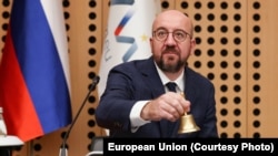 Charles Michel, president of the European Council, chairs the EU-Western Balkans Summit on 6 October 2021 in Slovenia